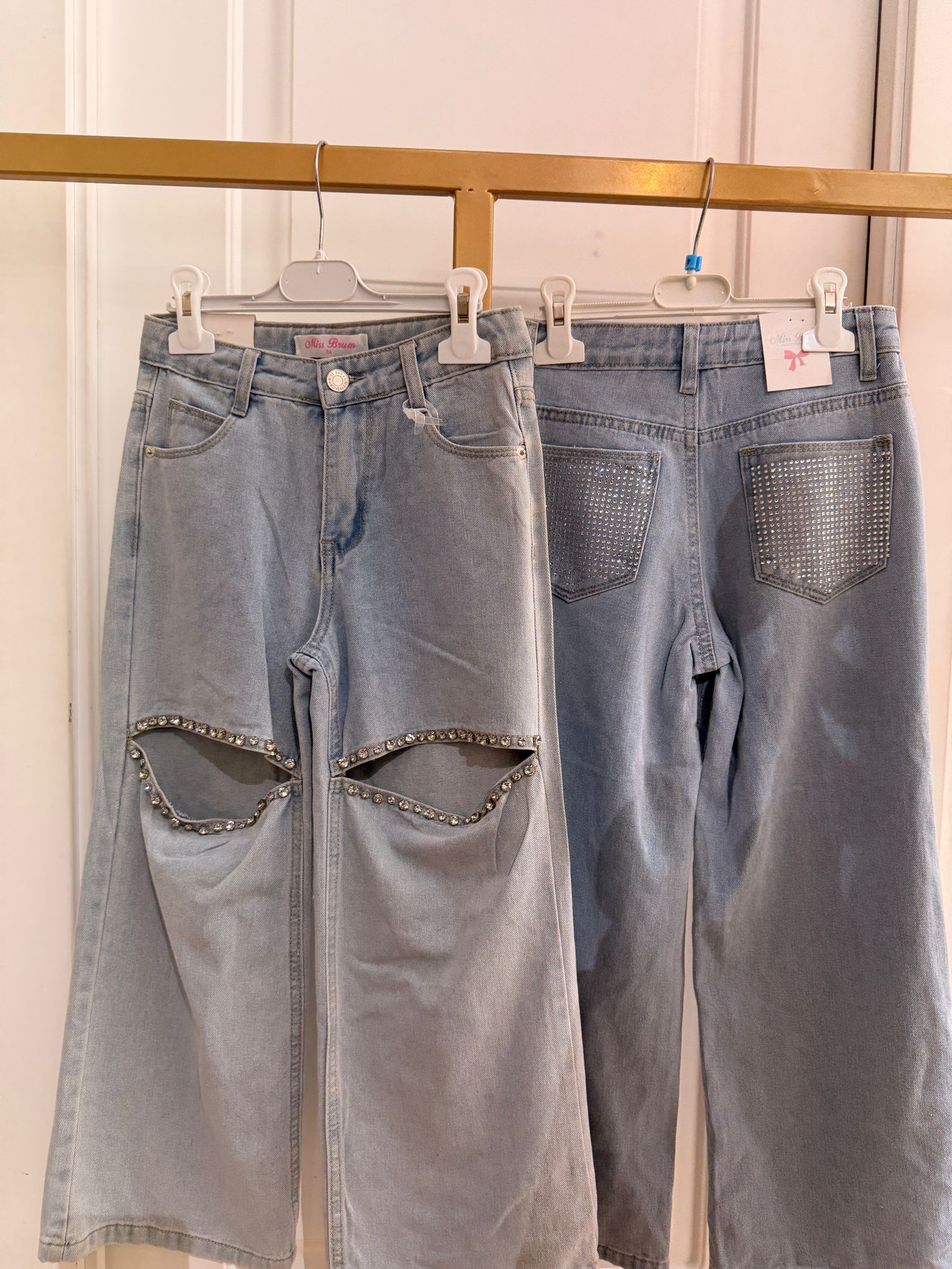 Jeans a palazzo tasca diamond