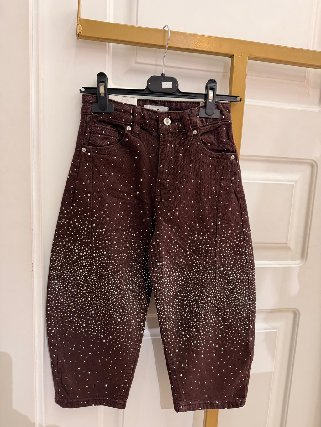 Jeans Ballon Brown Shiny