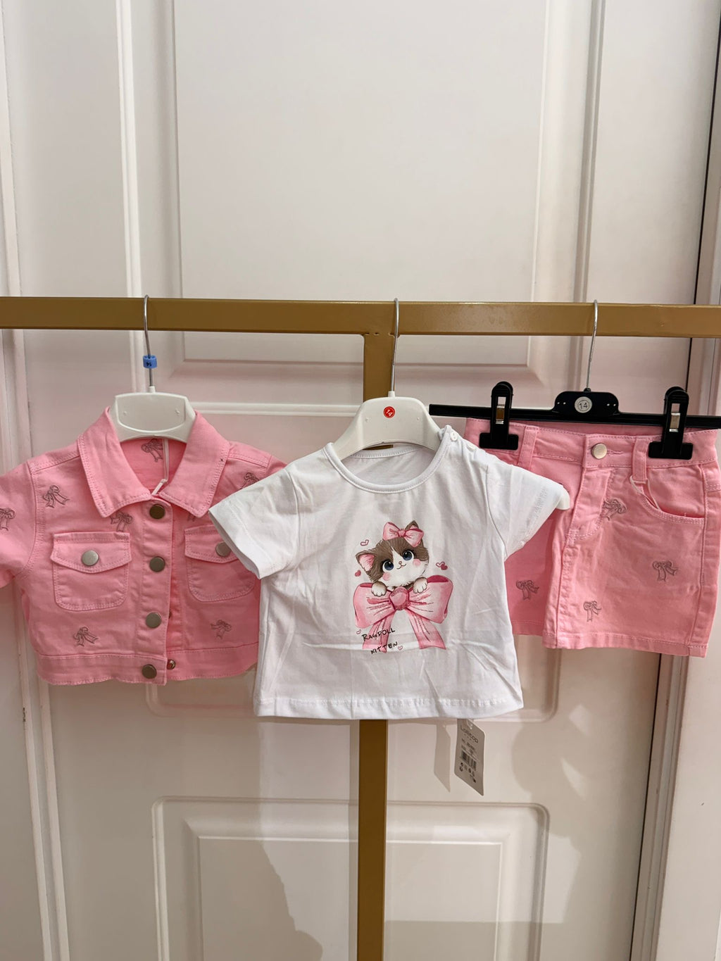Coordinato denim neonata