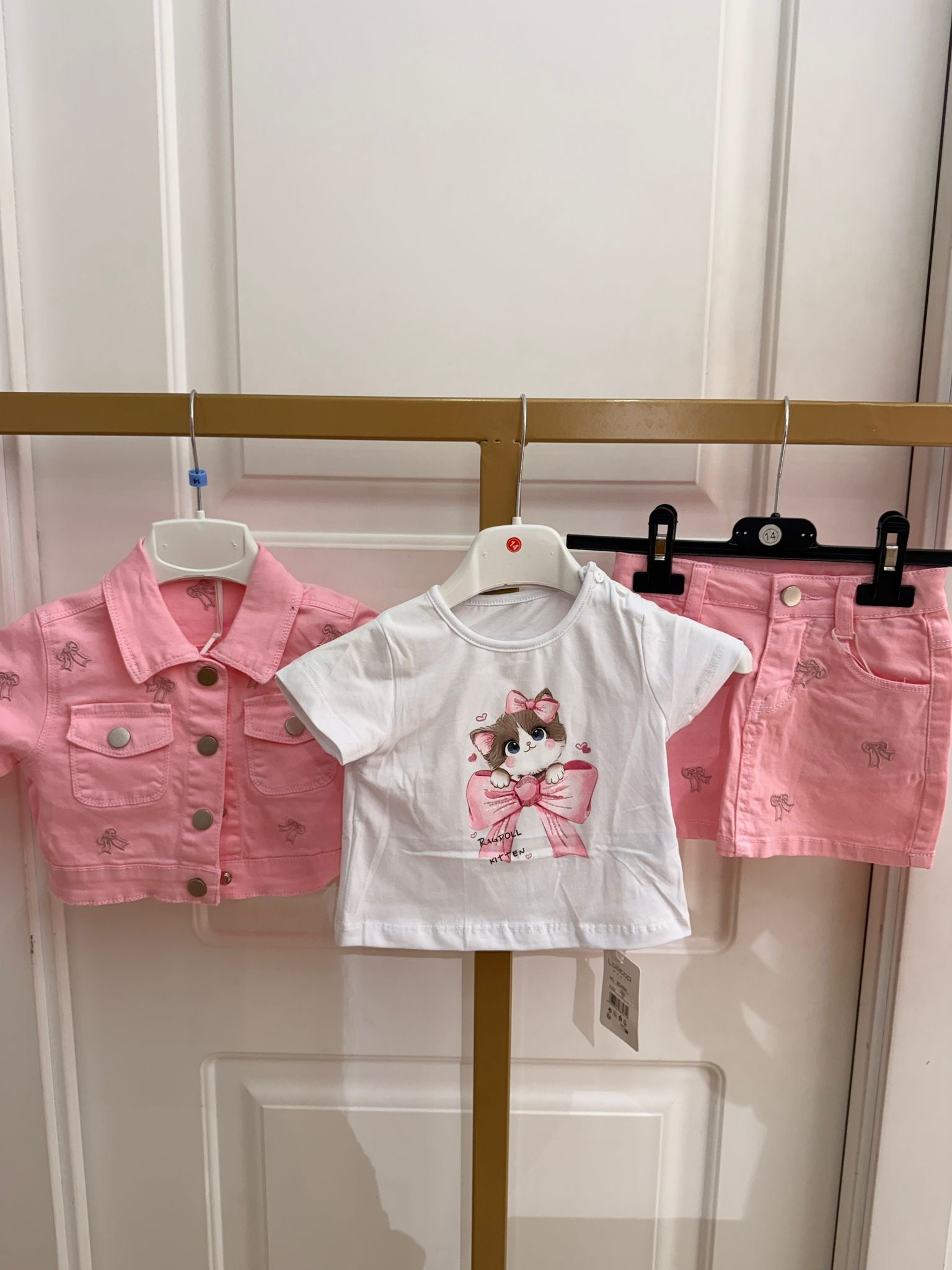 Coordinato denim neonata