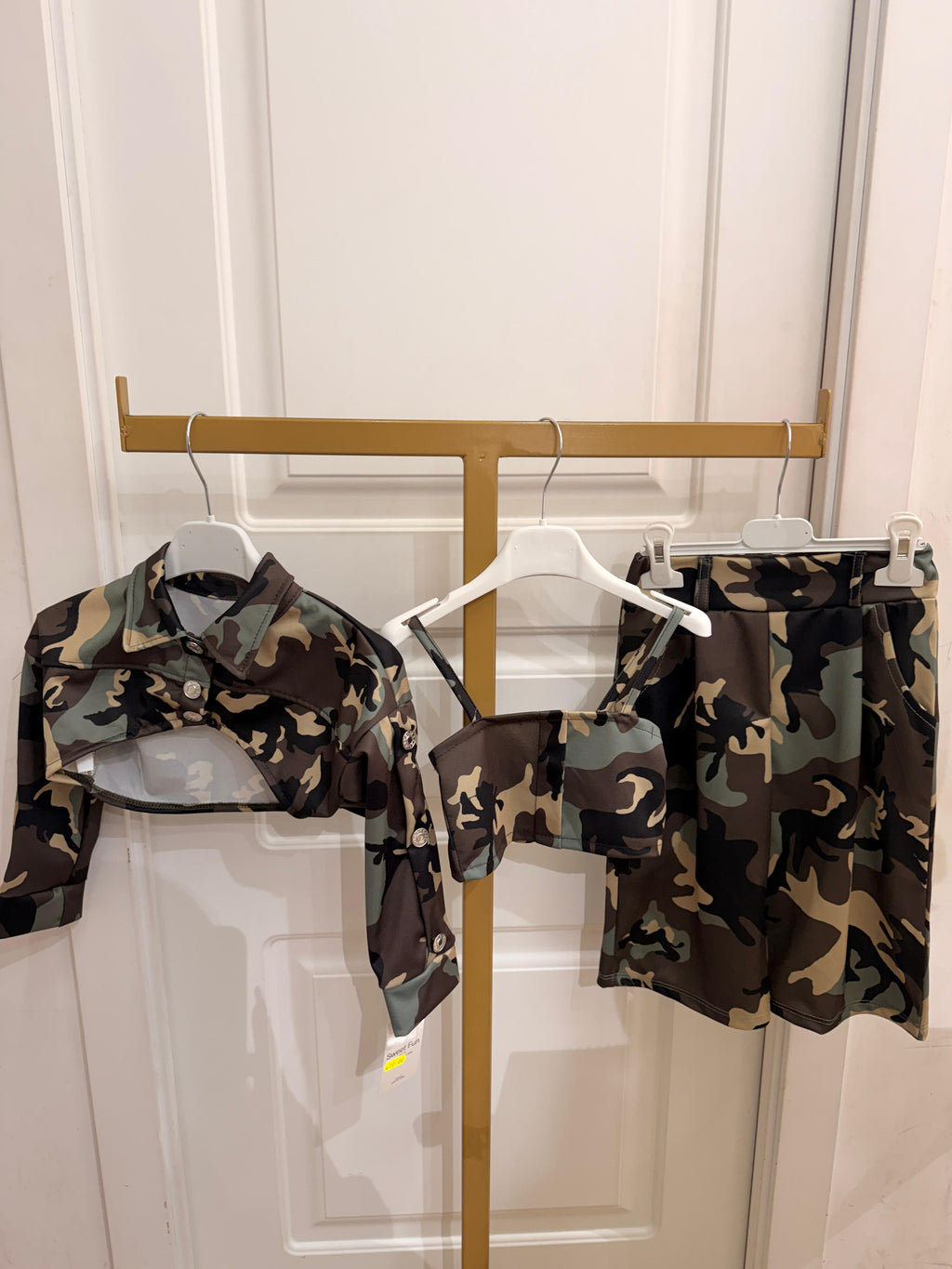 Cord set camouflage Bermuda