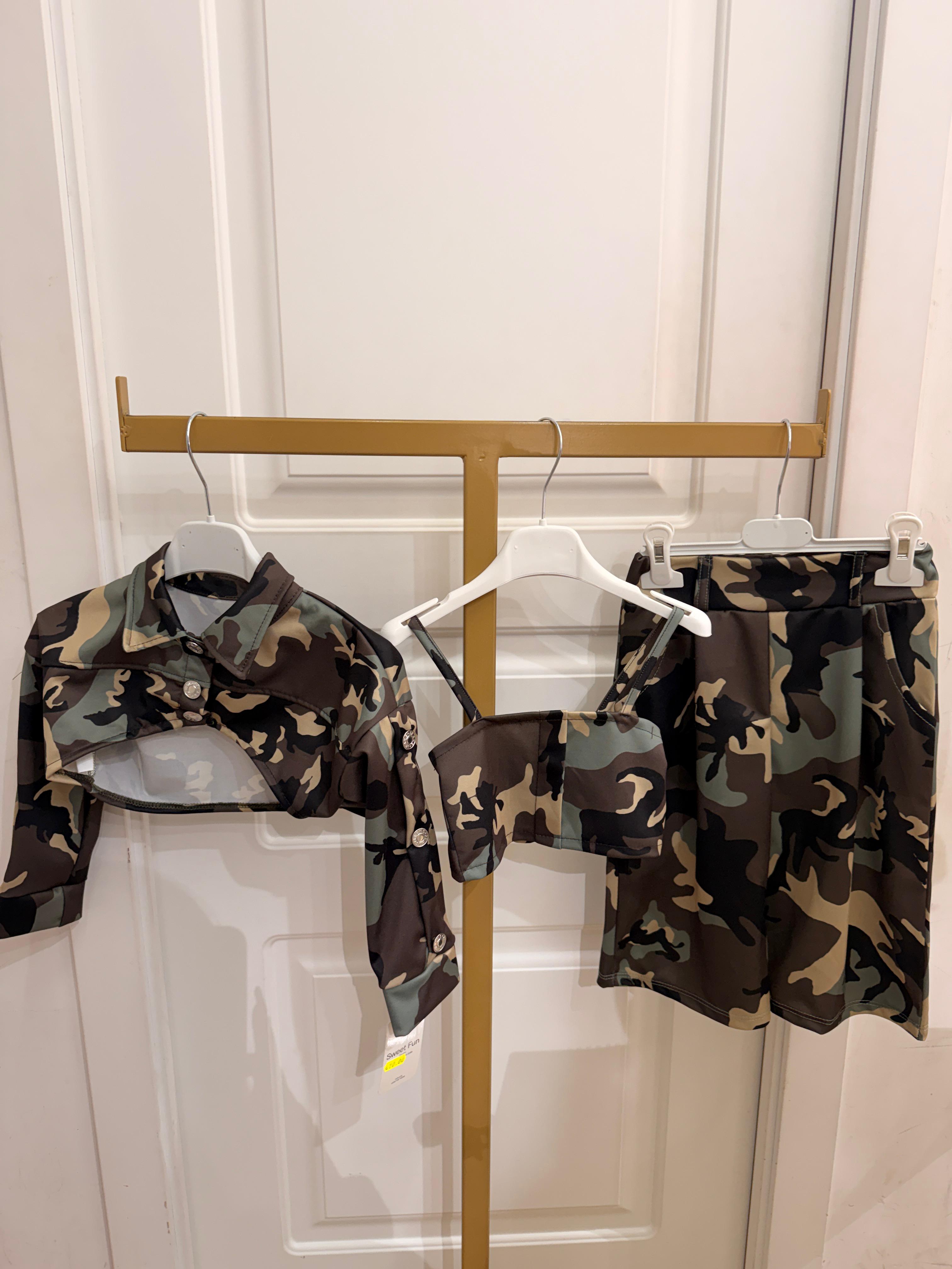 Cord set camouflage Bermuda